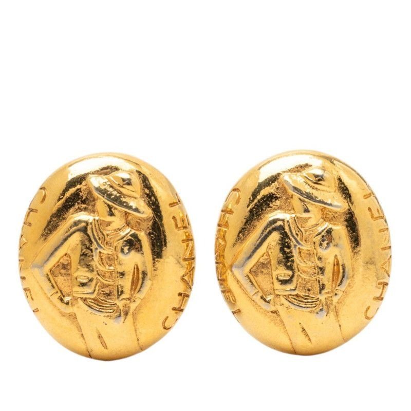 Chanel Mademoiselle Earrings Gold Plated