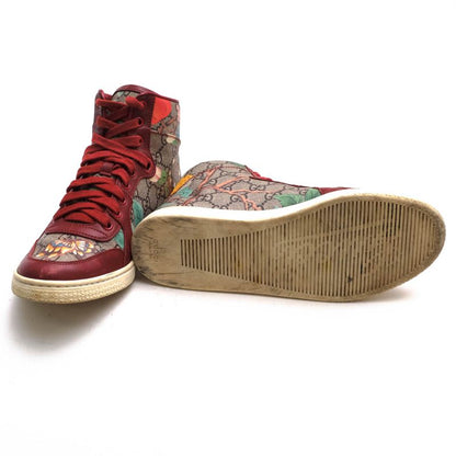 Gucci Shoes Sneakers Shoes High Cut Women PVC Leather Beige 427064 GG Tian