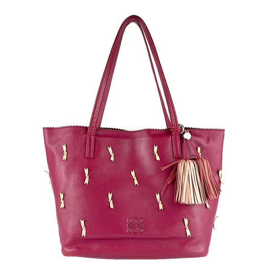 Loewe Handbag Leather Red Wine