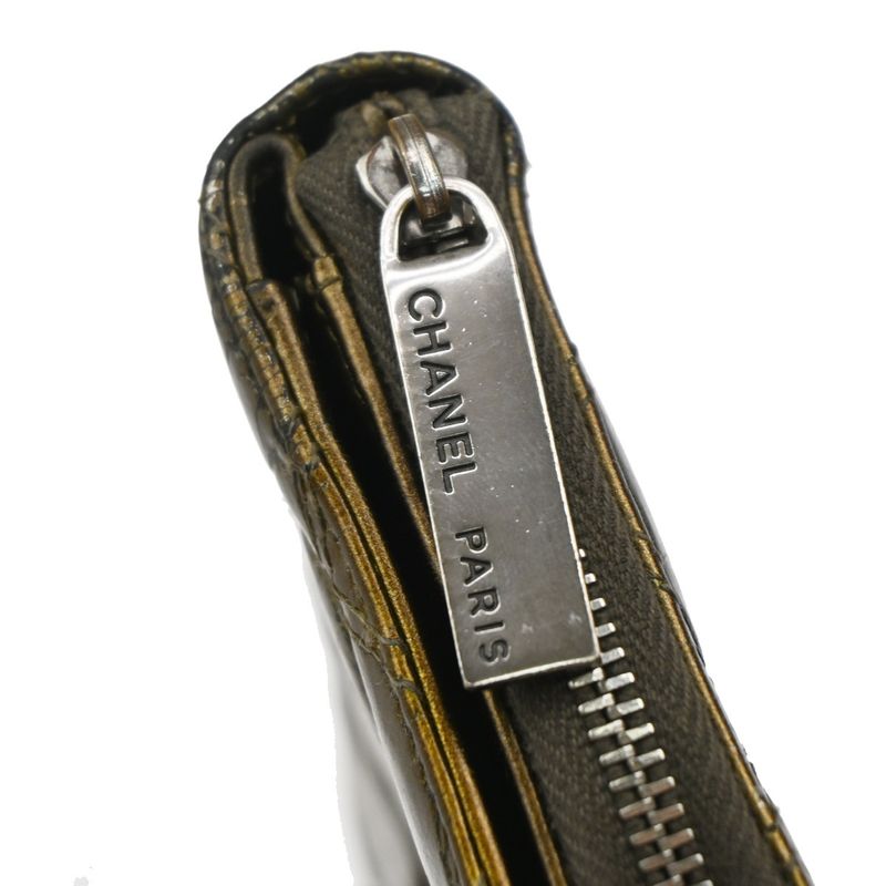 Chanel Matelasse Long Wallet Round Zipper Paris New York Bronze 04kb038