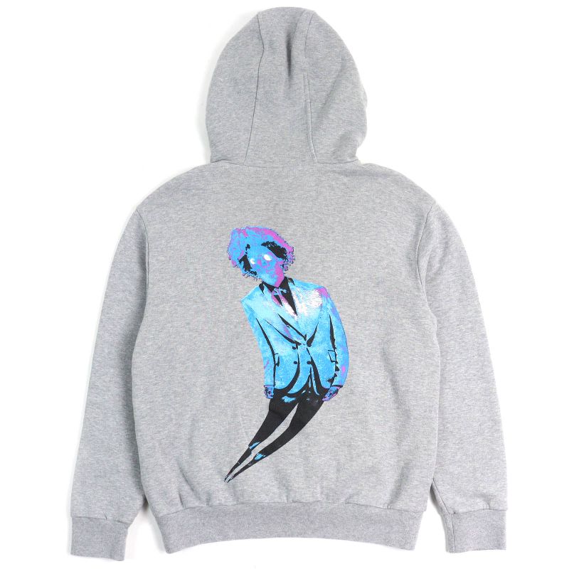 Louis Vuitton 21AW Neon Working Man 100% Cotton Logo Print Pullover Hoodie Grey