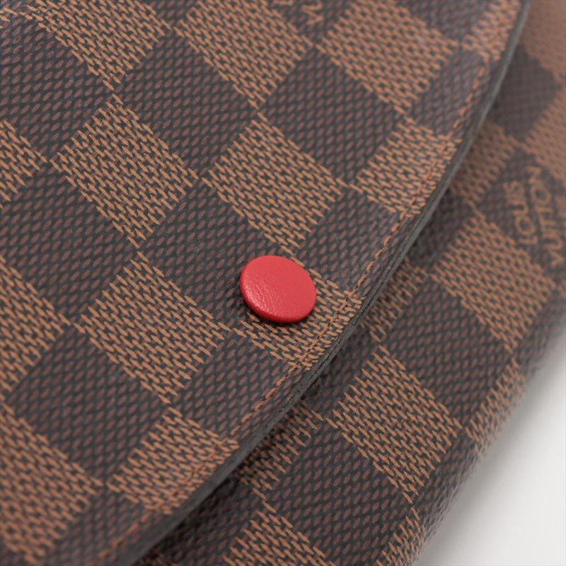 Louis Vuitton Damier Portefeuille Emilie Zipper Long Wallet N63544 Ebène Brown