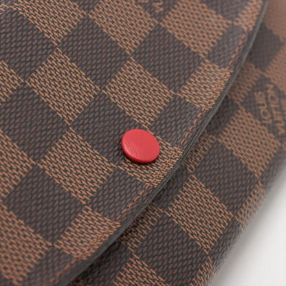 Louis Vuitton Damier Portefeuille Emilie Zipper Long Wallet N63544 Ebène Brown
