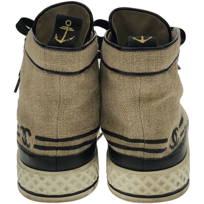 Chanel Leather Canvas Combination Sneakers G34222 Beige 37 1 2