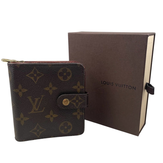 Louis Vuitton Wallet Compact Zip Brown Size