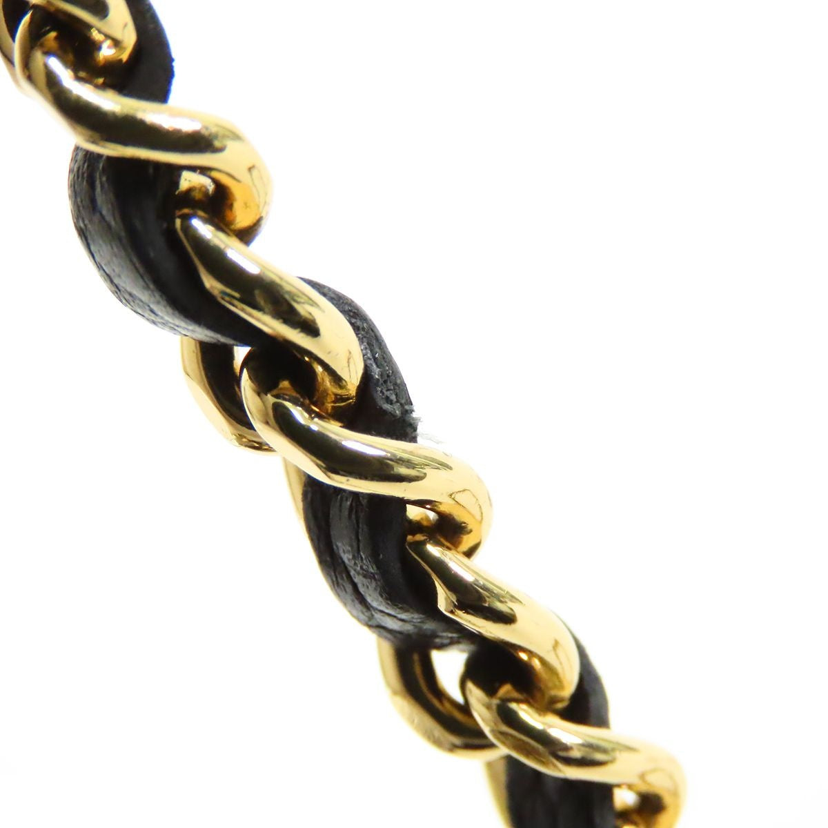 Chanel Chain Wallet Black Gold Caviar Leather Quilted Stitch Shoulder Bag — view 7