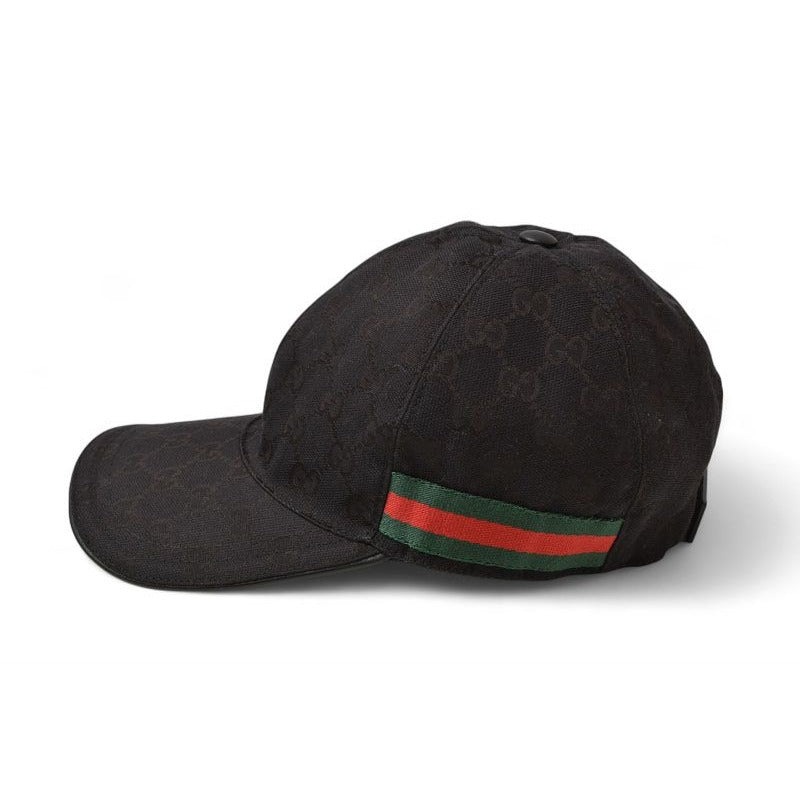 Gucci Baseball Cap Hat GG Black Red Green Kqwbg 1060 Size M 58 cm — view 2