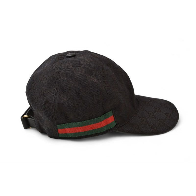 Gucci Baseball Cap Hat GG Black Red Green Kqwbg 1060 Size M 58 cm — view 3