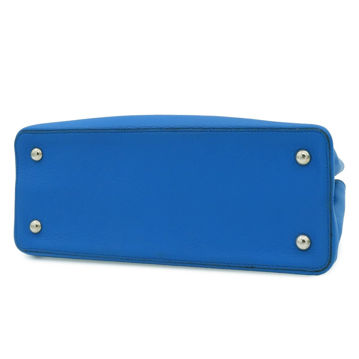 Louis Vuitton Capucines GM Blue Silver Leather Handbag — view 3