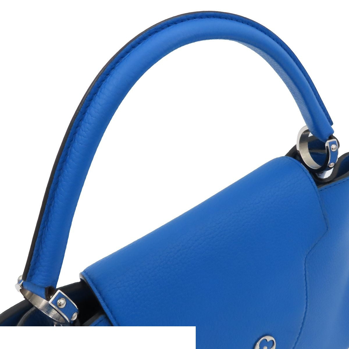 Louis Vuitton Capucines GM Blue Silver Leather Handbag — view 4