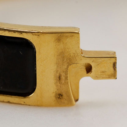Hermes Click H Gold Plated Black Ladies 34.3g Bangle