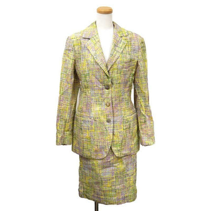 Chanel Tweed Suit Skirt 38 Yellow