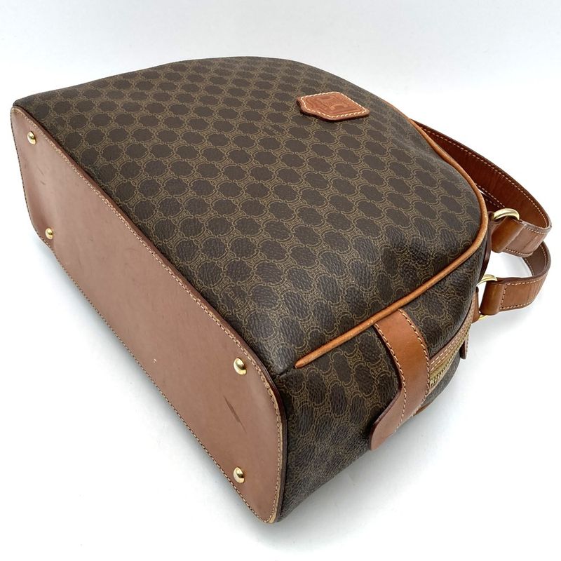 Celine Mc98/1 Macadam Handbag Vintage Retro Brown Pvc/leather Ladies Men