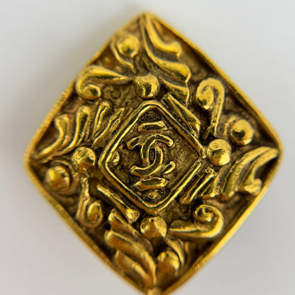 Chanel CC Logo Earrings Gold Vintage — view 4