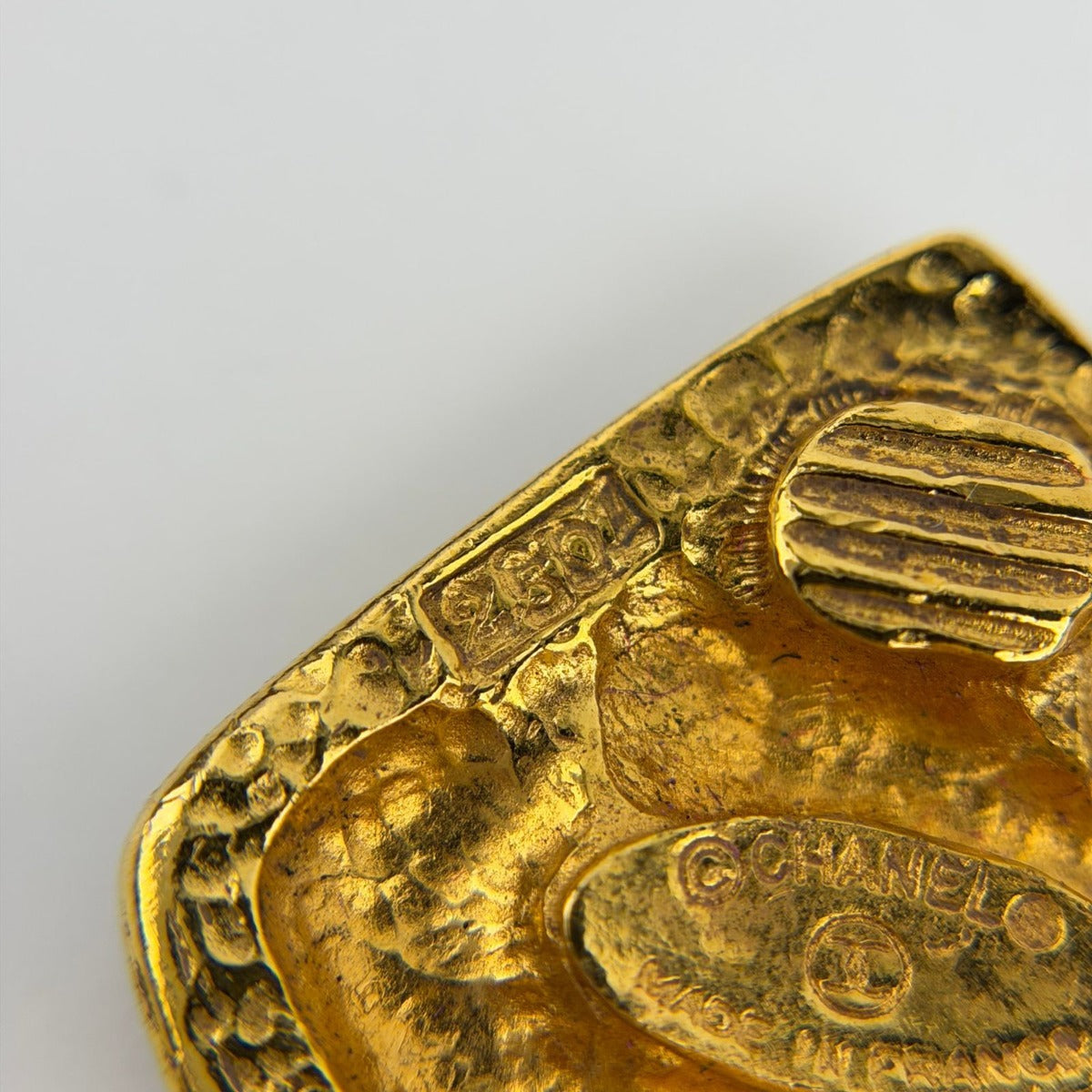 Chanel CC Logo Earrings Gold Vintage — view 9