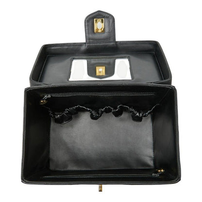 Chanel Bicolore Vanity Bag Shoulder Bag 2WAY Black Lambskin Ladies Chanel