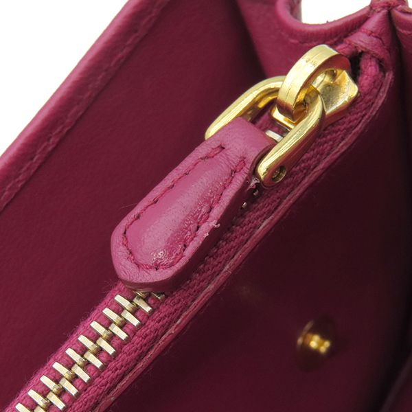 Prada Long Wallet Tessuto Quilted Wallet Nylon Ibisco Gold Hardware Red Fold