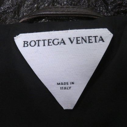 Bottega Veneta Leather Collection Double Breasted Chester Coat Dark Brown 48 — view 6