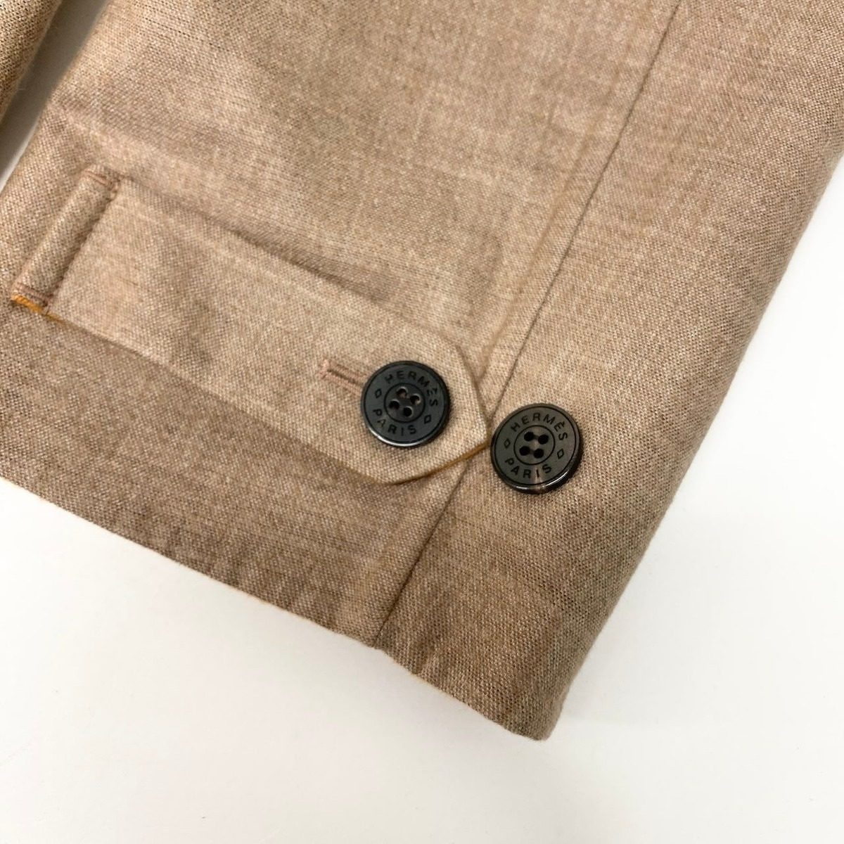Hermes Zip Up Cashmere Wool High Neck Jacket 40 Beige Yellow — view 9