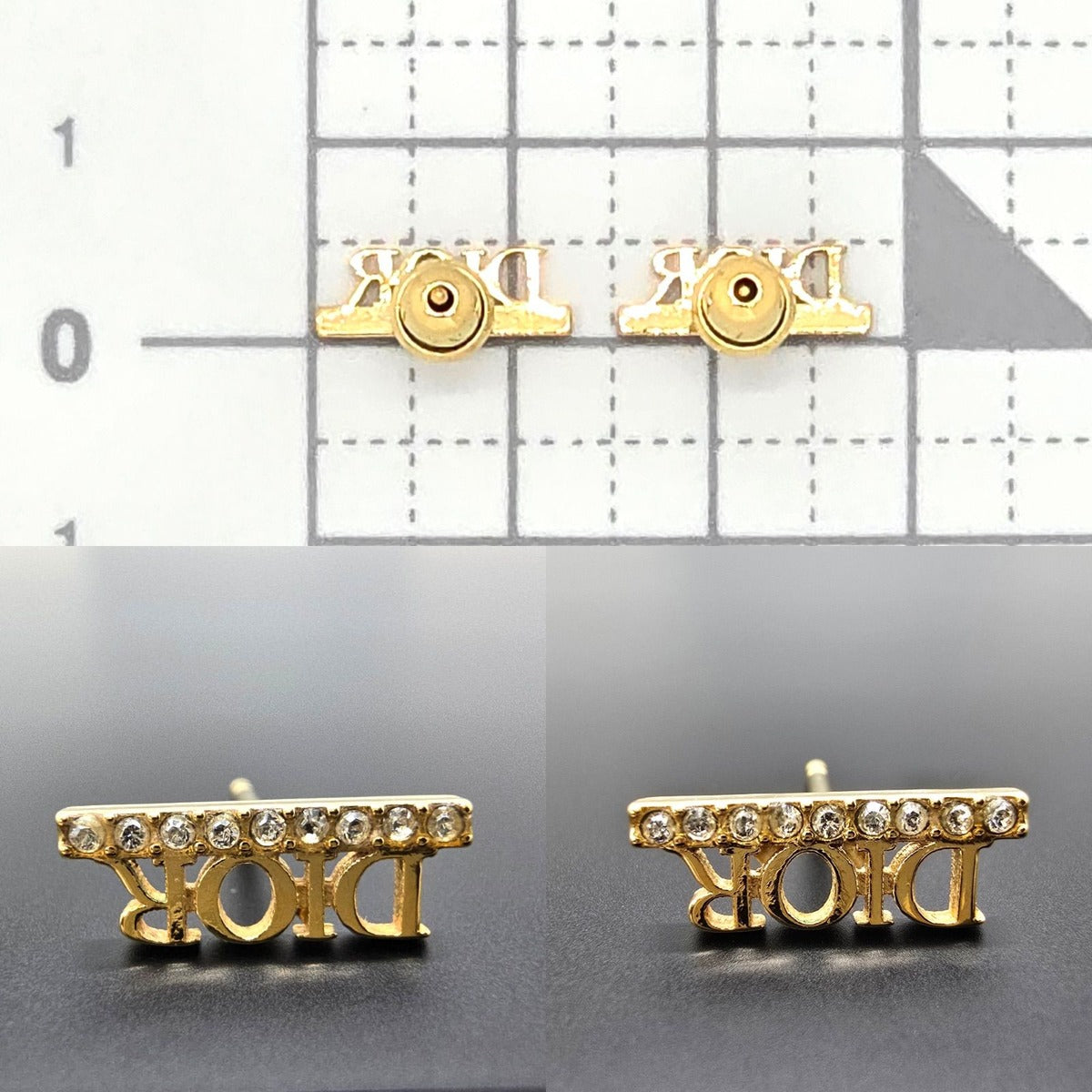 Dior Dioevolution Earrings Logo Signature Crystal Gold Tone — view 7