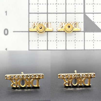Dior Dioevolution Earrings Logo Signature Crystal Gold Tone — view 7