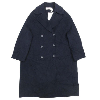Dior Double Face Cashmere Melton Coat Oversize 36 Navy