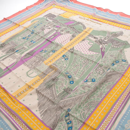Hermes Scarf Carre Geant 140 Selle de Dignitaire Silk Juan Pink Multicolor — view 2