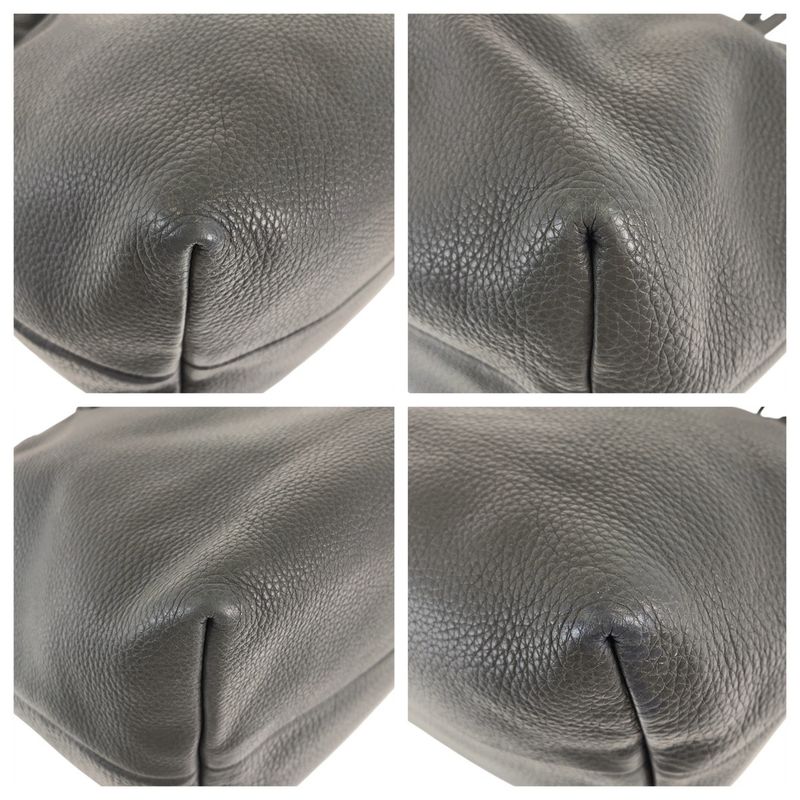 Gucci Bamboo Gray Silver Hardware Leather 354665 Tote Bag Shoulder Bag Women