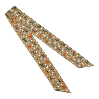 Hermes Scarf Twill Horsewear Couvertures Et Tenues de Jour Silk Mordre Blanc Blue