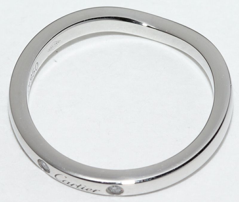 Cartier Ring Pt950 Diamond 3P (001ct) Ballerina Wedding Ring Width 2mm (008in)