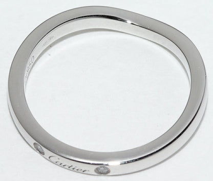 Cartier Ring Pt950 Diamond 3P (001ct) Ballerina Wedding Ring Width 2mm (008in)