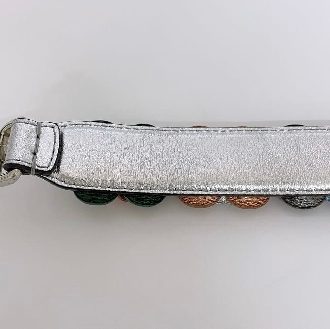 Fendi Handle Strap You Silver Multicolor Excellent Condition Leather