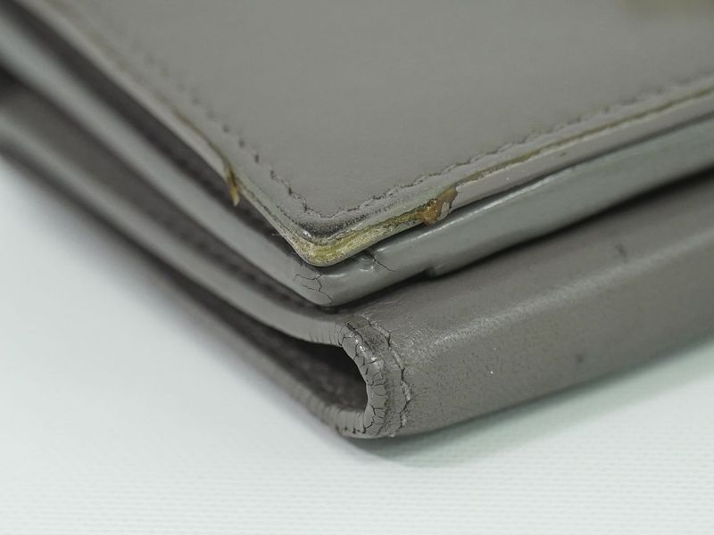 Authentic Saint Laurent Origami Tiny Trifold Fold Wallet Compact Wallet Leather