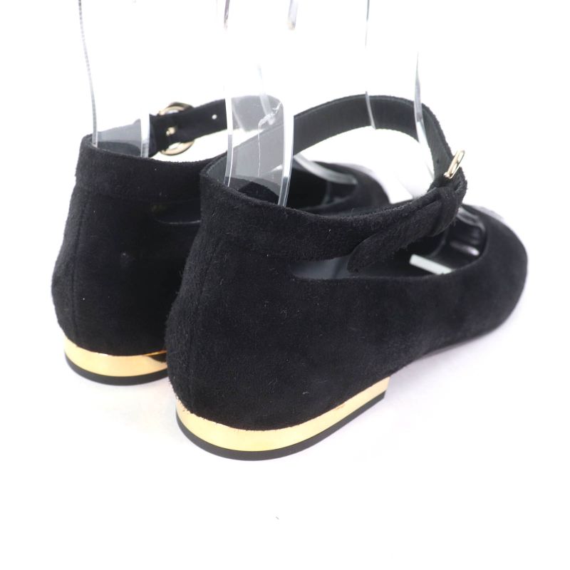 CHANEL 24K G46024 Coco Mark Mary Jane Patent Leather Use Ankle Strap Suede