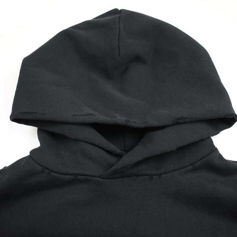 Balenciaga 24ss Round Hoodie Damaged Logo Print Pullover Sweatshirt Hoodie