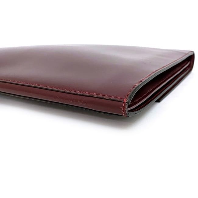 Hermes Clutch Bag Fako Bordeaux Excellent Condition Leather Box Calf