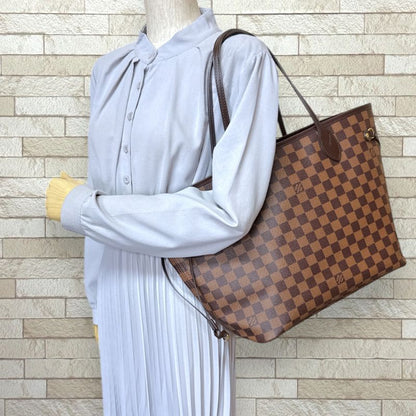 Louis Vuitton Neverfull MM Damier Tote Bag Damier Canvas N51105 Brown Ladies
