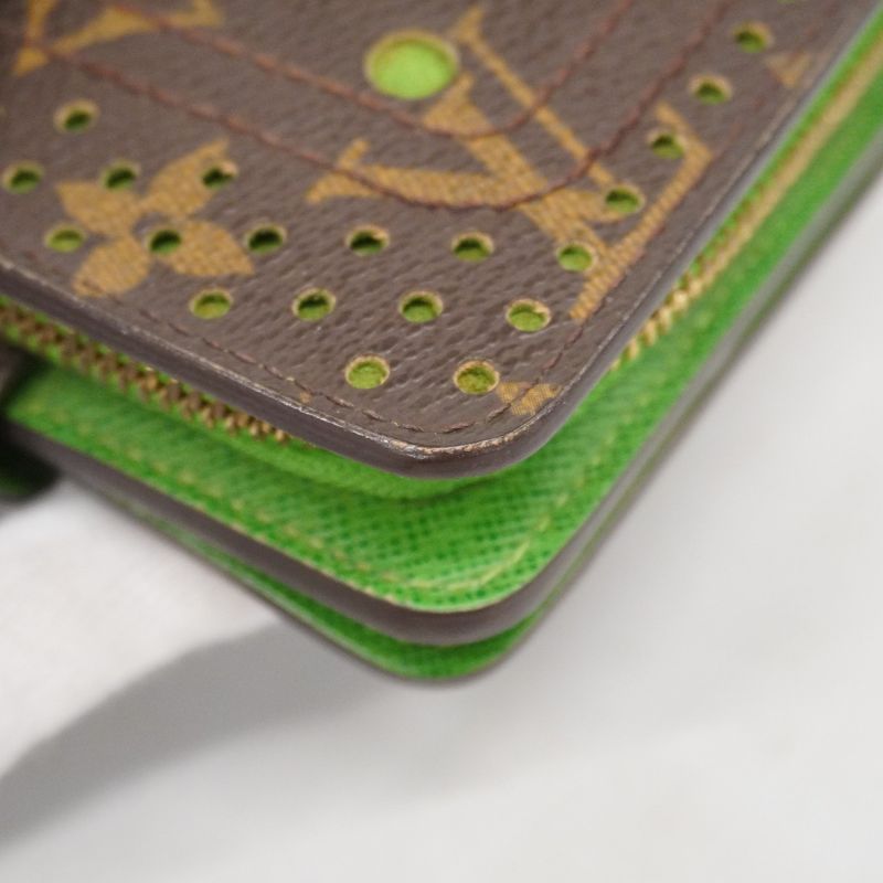 Louis Vuitton Wallet Monogram Perfo Compact Zip M95218 Brown Veil Women's