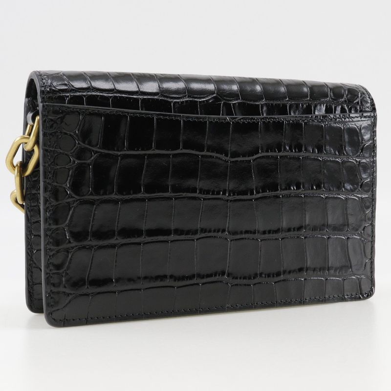 Balenciaga Mini Shoulder 2WAY Clutch Shape Push Leather Black Ladies Shoulder