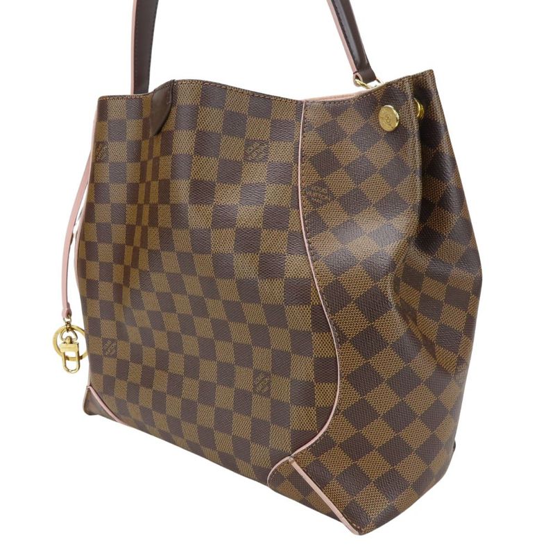 Louis Vuitton Shoulder Bag Caissa Hobo N41556 Damier Brown Rose Ballerine Pink