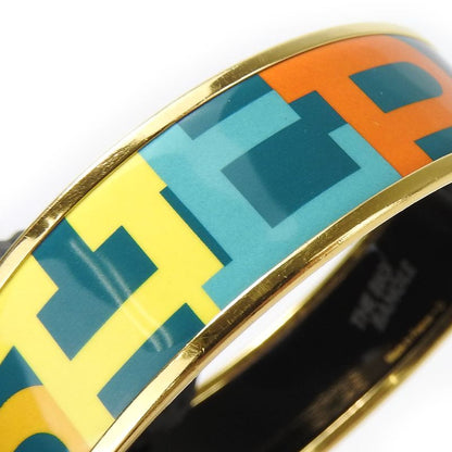 Hermes Bracelet Emile Enamel Metal Greenish Multicolor Gold Hardware O Engraved