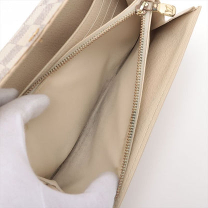 Louis Vuitton Damier Azure Portefeuille Sarah Long Wallet N61735 Ivory Made In