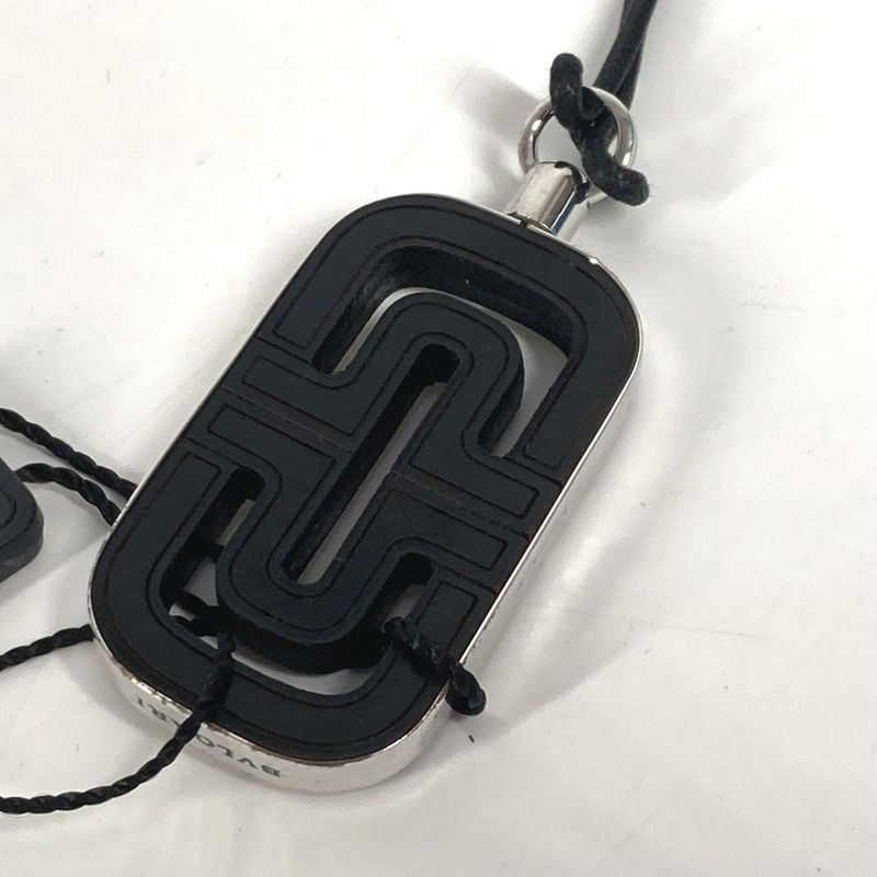 Bvlgari Bulgari Necklace Parentesi Logo Leather White