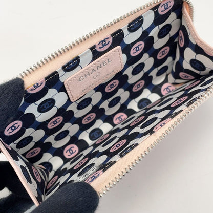 Chanel Matelasse Card Case Ap3630 Light Pink Coco Mark Lambskin Coin Case