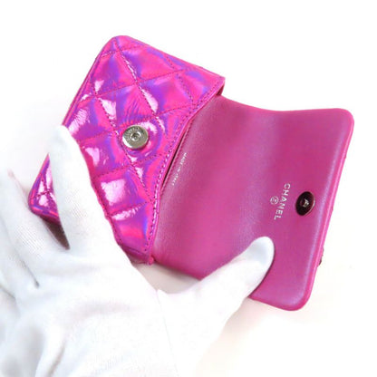 CHANEL Years Gift 2023 Coco Mark Hardware Attached Matelasse Enamel Pouch Neon