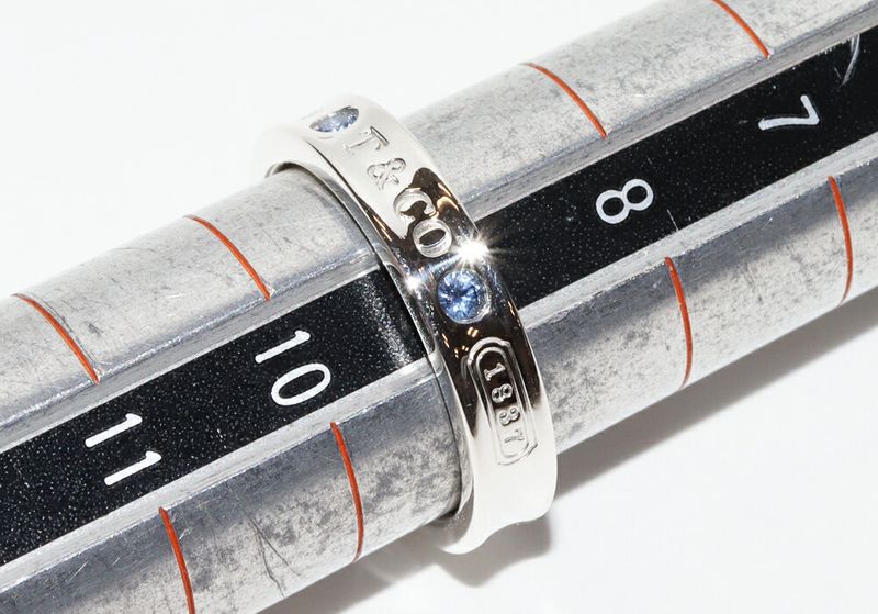 Tiffany & Co Ring SV Sapphire 2P (005ct) 1837 Narrow Ring Width 4mm (016in)