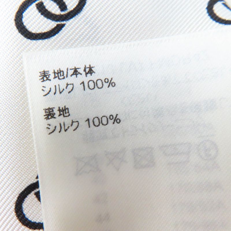 Louis Vuitton 22SS 1a9nyn 100% Silk Chain Link Drawstring Dress White Black 36