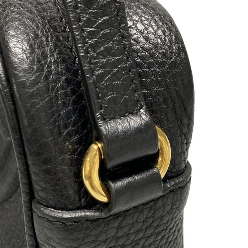 Gucci Shoulder Bag Double G 347994 Black Leather