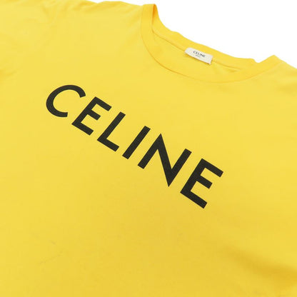 Celine Logo Print Loose Fit T-shirt Short Sleeve Yellow Women's S