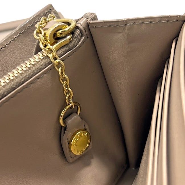 Prada Bifold Long Wallet Beige 1mh132 Wallet Excellent Condition Leather